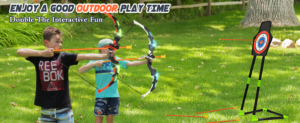 bow and arrow set for kids, 2 pack led light up archery set with 20 suction cup arrows, indoor and outdoor toy for boys girls age 4 8 8 12 with standing target&2 quivers, birthday gift 3 12 years old